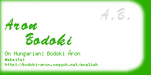 aron bodoki business card