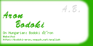 aron bodoki business card